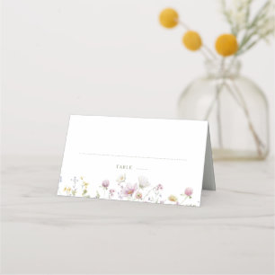 Elegante zachte pastel Wildflower Botanische bruil Plaatskaartje