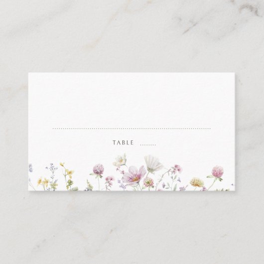 Elegante zachte pastel Wildflower Botanische bruil Plaatskaartje (Voorkant)