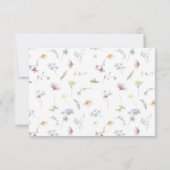 Elegante zachte pastel Wildflower Botanische bruil RSVP Kaartje (Achterkant)