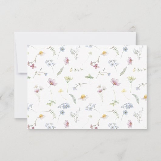 Elegante zachte pastel Wildflower Botanische bruil RSVP Kaartje (Achterkant)