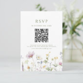 Elegante zachte pastel Wildflower Botanische bruil RSVP Kaartje (Staand voorkant)