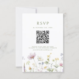 Elegante zachte pastel Wildflower Botanische bruil RSVP Kaartje