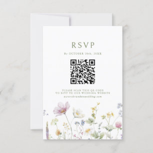 Elegante zachte pastel Wildflower Botanische bruil RSVP Kaartje
