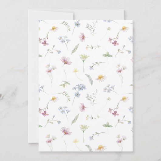 Elegante zachte pastel Wildflower Botanische bruil Save The Date (Achterkant)