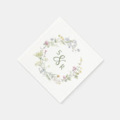 Elegante zachte pastel Wildflower Botanische bruil Servet (Hoek)