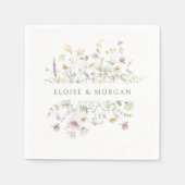 Elegante zachte pastel Wildflower Botanische bruil Servet (Voorkant)