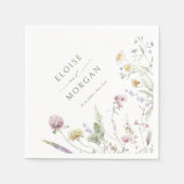 Elegante zachte pastel Wildflower Botanische bruil Servet (Voorkant)