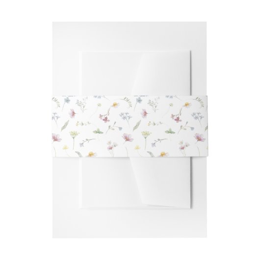 Elegante zachte pastel Wildflower Botanische bruil Uitnodigingen Wikkel (Voorkant Voorbeeld)