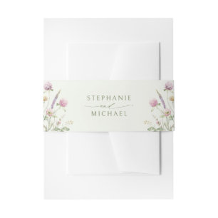 Elegante zachte pastel Wildflower Botanische bruil Uitnodigingen Wikkel
