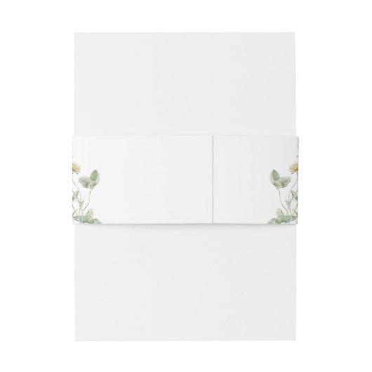 Elegante zachte pastel Wildflower Botanische bruil Uitnodigingen Wikkel (Achterkant Voorbeeld)