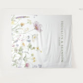 Elegante zachte pastel Wildflower Botanische bruil Wandkleed (Voorkant (horizontaal))