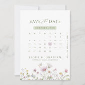Elegante zachte pastel Wildflower botanische foto Save The Date (Voorkant)