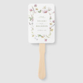Elegante zachte pastel Wildflower bruiloft tijdlij Handwaaier (Voorkant)