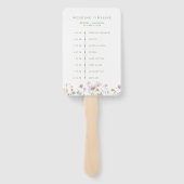 Elegante zachte pastel Wildflower bruiloft tijdlij Handwaaier (Achterkant)