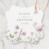 Elegante zachte pastel Wildflower Dank u Bedankjes Labels (Achterkant)