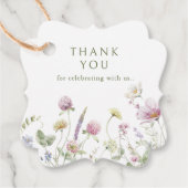 Elegante zachte pastel Wildflower Dank u Bedankjes Labels (Voorkant)