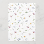 Elegante zachte pastel Wildflower Wedding Details Informatiekaartje (Achterkant)