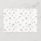 Elegante zachte pastel Wildflower Wedding Details Informatiekaartje (Achterkant)