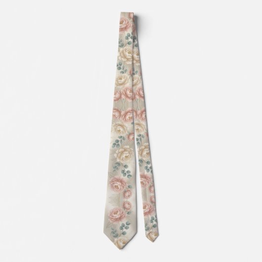 Elegante Zachte Pastelroos Stropdas (Voorkant)