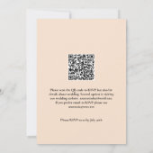 Elegante zachte perzik Ampersand QR-code bruiloft Kaart (Achterkant)