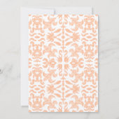 Elegante zachte perzik bruiloft bewaar de datum kaart (Achterkant)