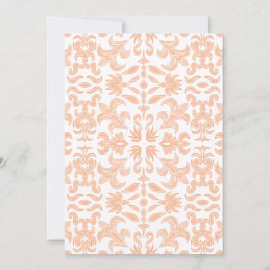 Elegante zachte perzik bruiloft bewaar de datum kaart (Achterkant)