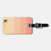 Elegante zachte perzik ombre klassieke monogram bagagelabel (Voorkant horizontaal)