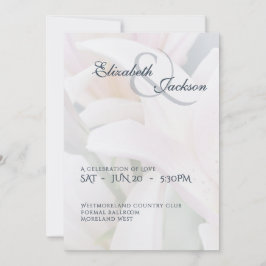 Elegante Zachte Romantische Bloemige Lelie Script  Kaart