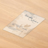 Elegante zachte romantische botanische script brui acryl uitnodigingen (Laagn)