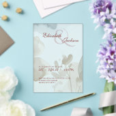 Elegante zachte romantische botanische script brui acryl uitnodigingen (Insitu (Huwelijk))