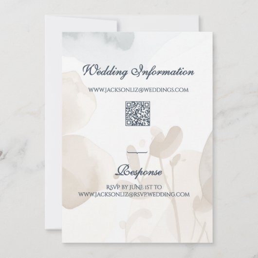 Elegante zachte romantische botanische script brui kaart (Achterkant)