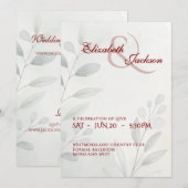 Elegante zachte romantische botanische script brui kaart (Voorkant / Achterkant)