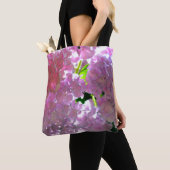 Elegante zachte roze bloemen mooie roze hortensia' tote bag (Dichtbij)