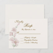 Elegante zachte roze bloemen RSVP trouwkaart Kaart (Voorkant / Achterkant)