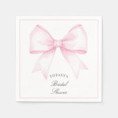 Elegante zachte roze blos boog bruiloft borrel servet (Voorkant)