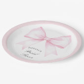 Elegante zachte roze blosboog bruiloft papieren bordje (Gekanteld)