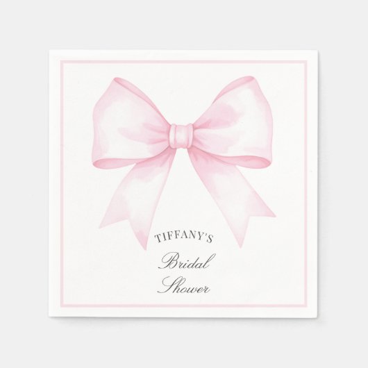 Elegante zachte roze blosboog bruiloft servet (Voorkant)