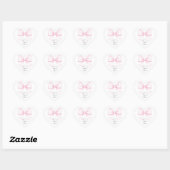Elegante zachte roze blush linten strik bruiloft hart sticker (Vel)