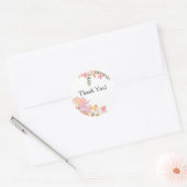 Elegante zachte roze boeket dank je wel ronde sticker (Envelop)