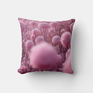 Elegante Zachte Roze Botanische Bloemrijke Veld Es Kussen