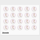 Elegante zachte roze bruid wordende bruids douche ronde sticker (Vel)
