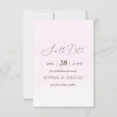 Elegante zachte roze bruid wordende bruids douche save the date (Achterkant)