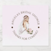 Elegante zachte roze bruid wordende bruids douche sparkling wijnetiket (Enkel label)