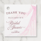 Elegante zachte roze bruidsjurk Bruidsfeest Bedankjes Labels (Voorkant)