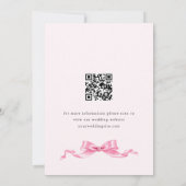 Elegante Zachte Roze Hand Getrokken Bow Wedding QR Save The Date (Achterkant)