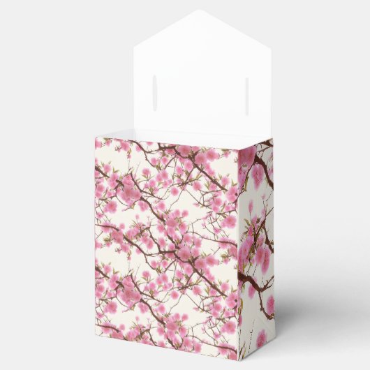 Elegante zachte roze kersenbloesem bloemen bedankdoosjes (Geopend)