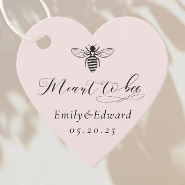 Elegante zachte roze Meant to Bee bruiloft Bedankjes Labels