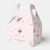 Elegante Zachte Roze Ooievaar Dank u Bedankdoosjes (Voorkant Zijde)