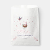 Elegante zachte roze ooievaar dank u bedankzakje (Voorkant)