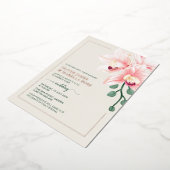 Elegante zachte roze orchidee trouwuitnodiging | F Folie Uitnodiging (Gedraaid)